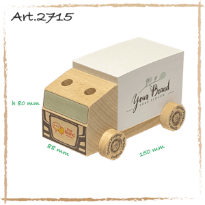 Block notes a forma di camion, gadget aziendale perfetto per trasportatori. Publiroom.